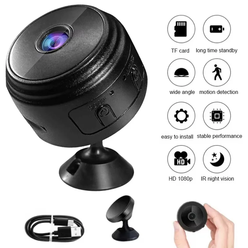 A9 1080P WiFi Mini Camera Wireless Video Recorder Security Protection Camera Smart Home Monitoring Camera For Infants And Pets
