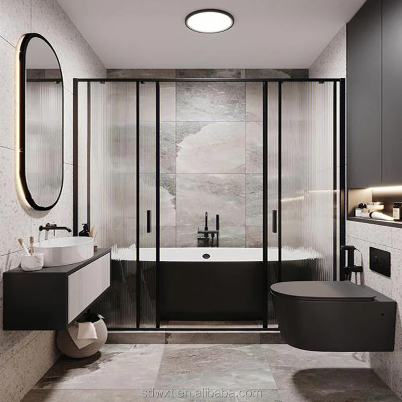 Modern Customized Luxury Walk-in Shower Enclosure with Glass Door Simple Design Eco-Friendly for Hotel Use