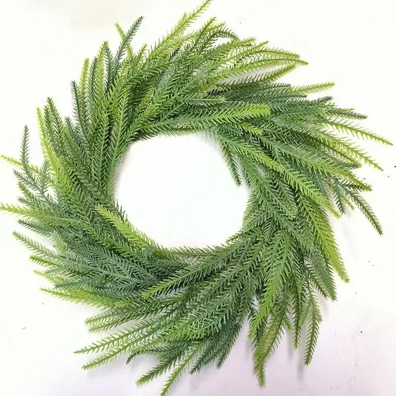 Norfolk Pine Wreath 19.6-Inch Christmas Greenery Norfolk Wreath Large Real Touch Pine Wreath Seasonal Decor For Table Stairs