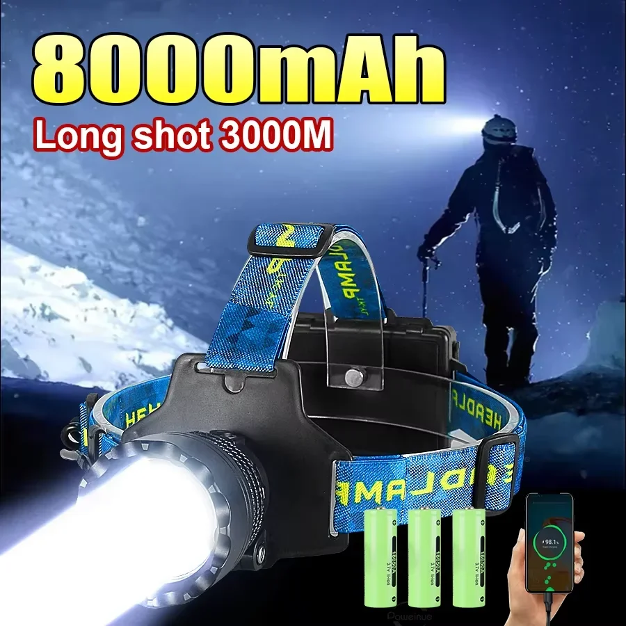 

Most Bright Led Headlight Super Powerful Lighting Headlamp USB Chargeing Head Flashlight 18650 Zoom Spotlight Head Torch Camping