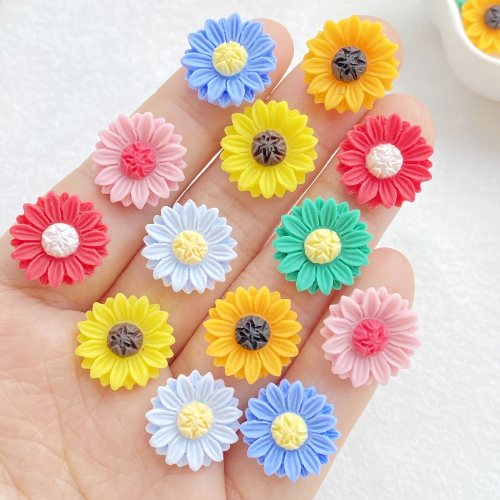 20Pcs Cute Mini Kawaii Cartoon Chrysanthemum Series Resin Scrapbook Diy Children Gift Hairpin Accessories