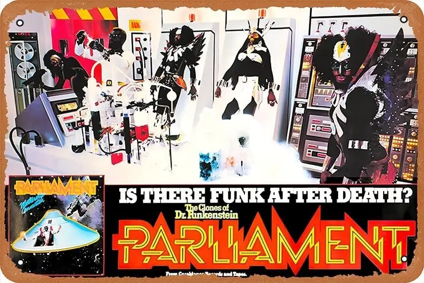 DR FUNKENSTEIN PARLIAMENT FUNKADELIC George Clinton Poster 8 "x 12" Vintage Metal estaño cartel hogar Bar hombre cueva decoración de pared cartel