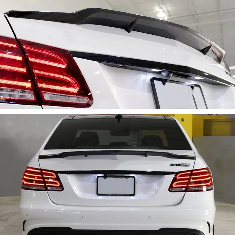 SAIQINGSP RT Style Rear Trunk Spoiler For 20010 2011 2012 2013 2014 2015 2016 W212 E350 E500 E63 AMG 4Door Rear Spoilers Tail Wing Body Kit view 6