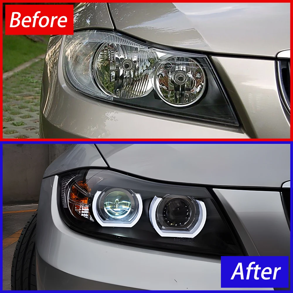 For BMW 3 Series E90 320i 325i 2005-2012 LED Auto Headlights Assembly Upgrade High Quality DRL Projector Lens Tool Accessories