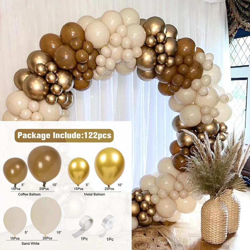 Abrikoos Koffie Bruine Ballonnen Slinger Boog Kit Bruiloft Verjaardagsfeestje Decoraties Kids Baby Douche Benodigdheden Latex Ballon Globos