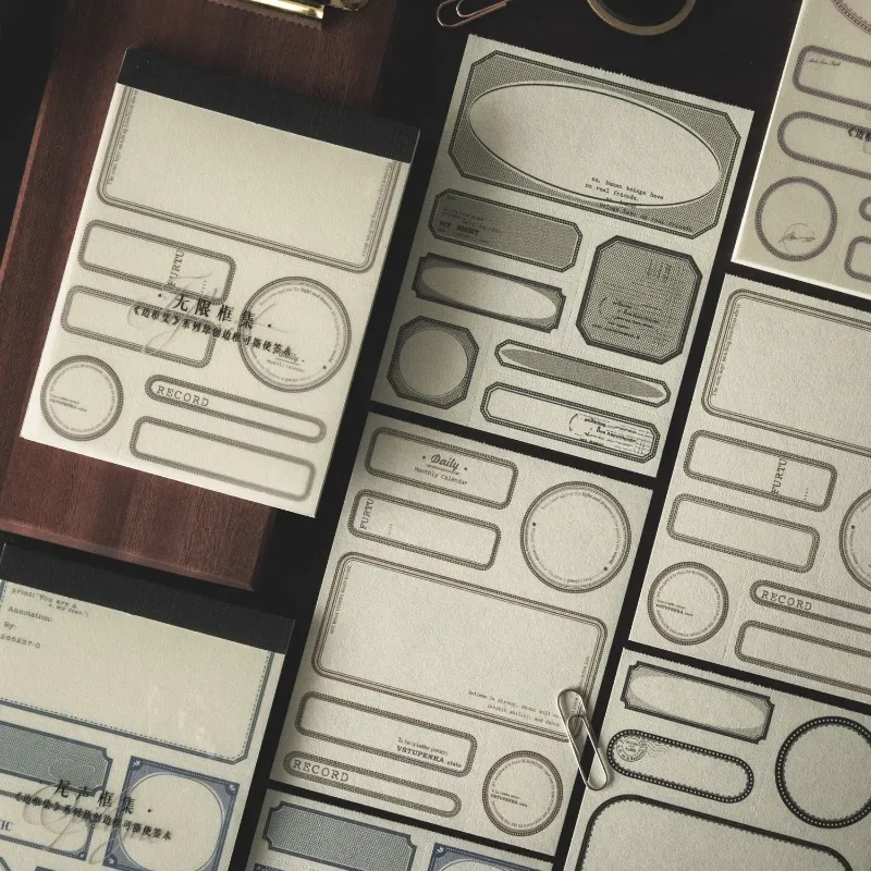 30Pcs Sticky Girl Note Book Border Basic Tear Border Notebooks Collage Handbook Material Writing Scrapbook Cut 142 * 92mm