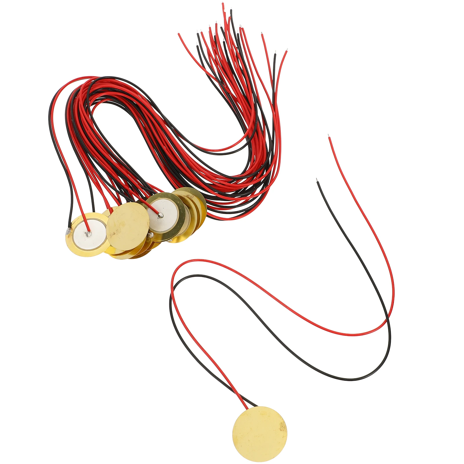 

15 Pcs 27mm Piezo Discs Guitar Pickups Diaphragm Microphone Trigger Contact Brass Pre Wired Durable Acoustic Transducer
