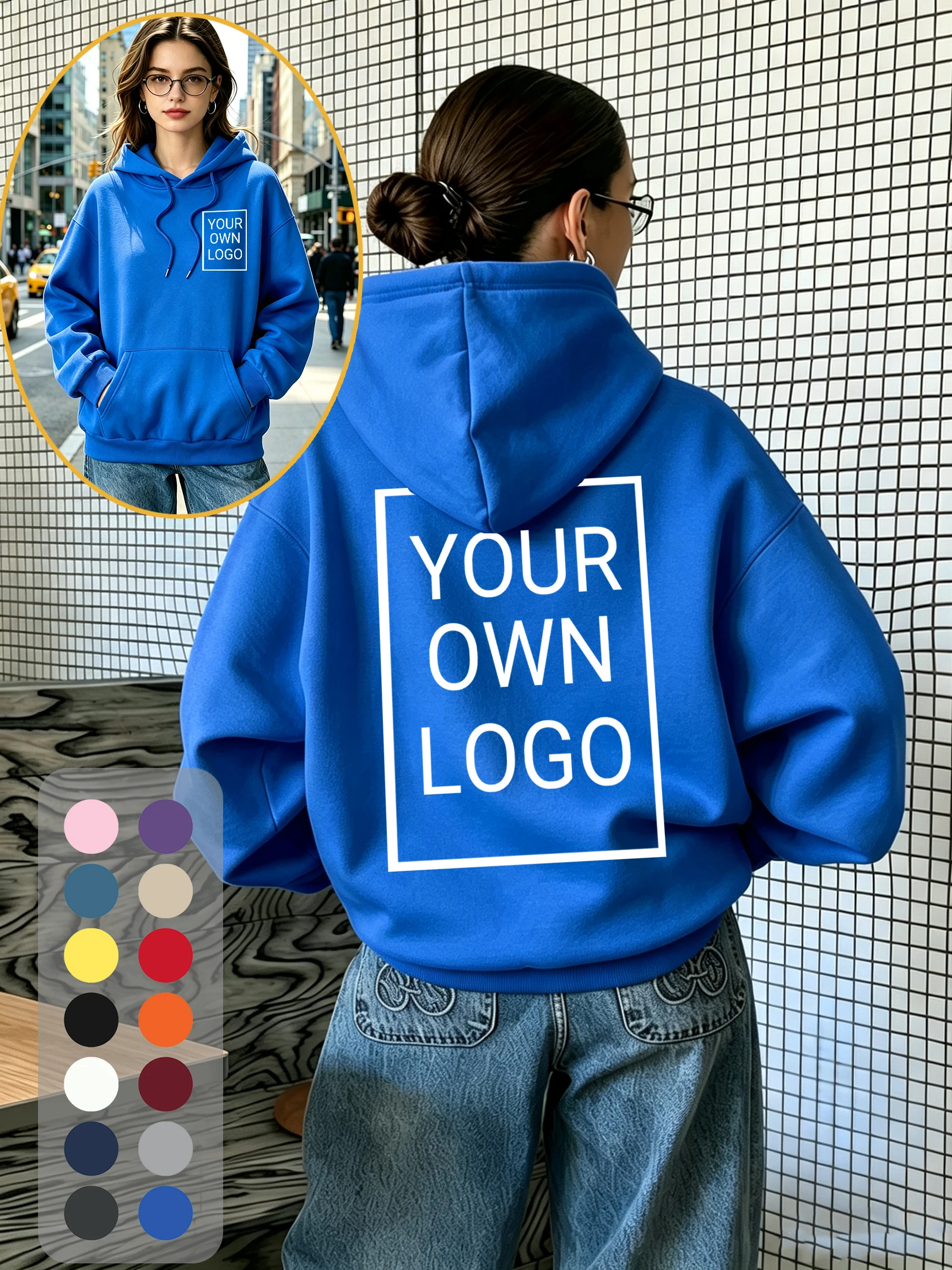 Personalized Double Sided Custom Picture Womens Hoodie Loose Fleece Clothing Casual All-Match Hoody Autumn Pocket Hoodies