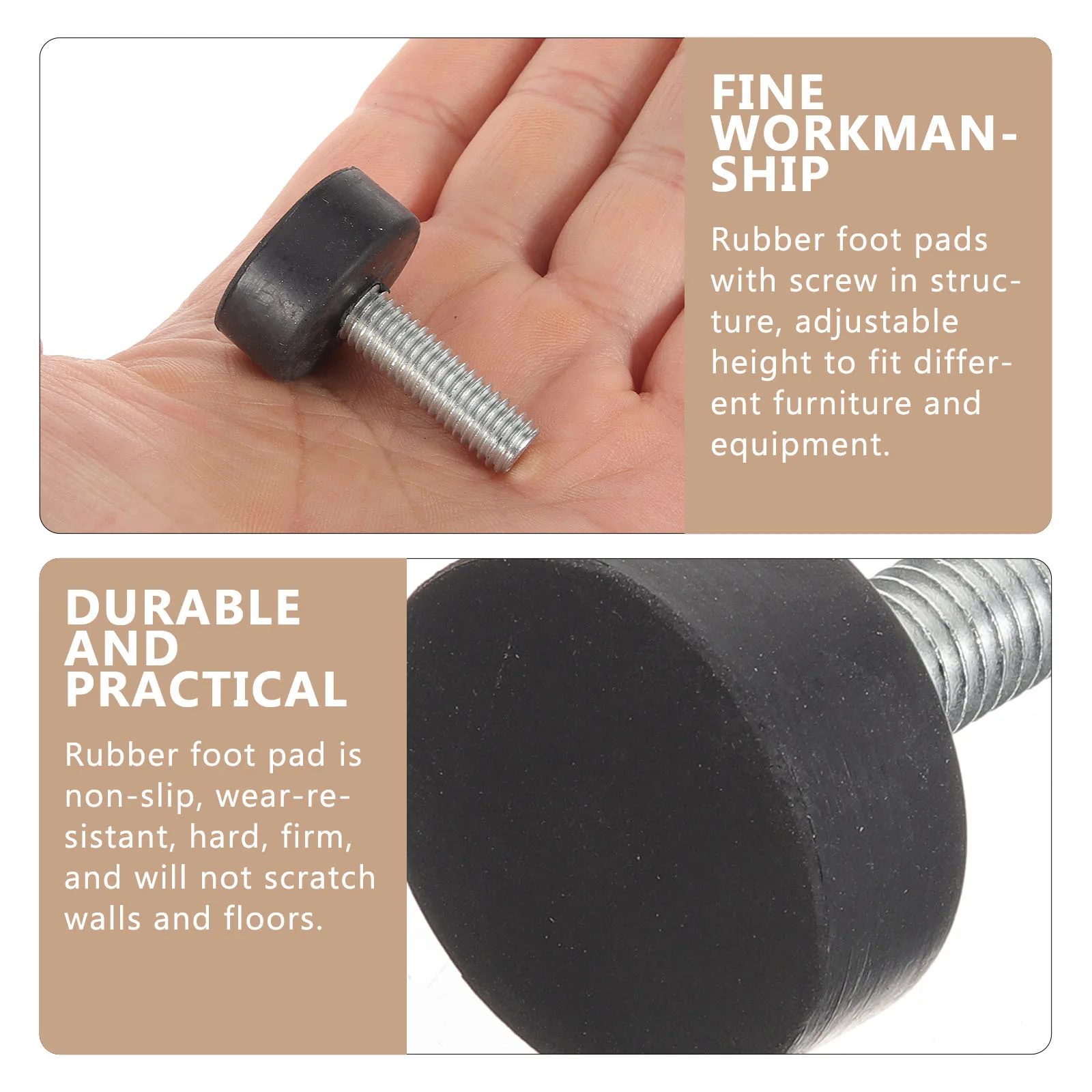 แผ่นรองขาเก้าอี้ 4 ชิ้น ป้องกันพื้น รองรับน้ำหนักเฟอร์นิเจอร์ ยางรองขาโต๊ะ ตู้ ชั้นวางของ ปรับระดับ ลดแรงกระแทก