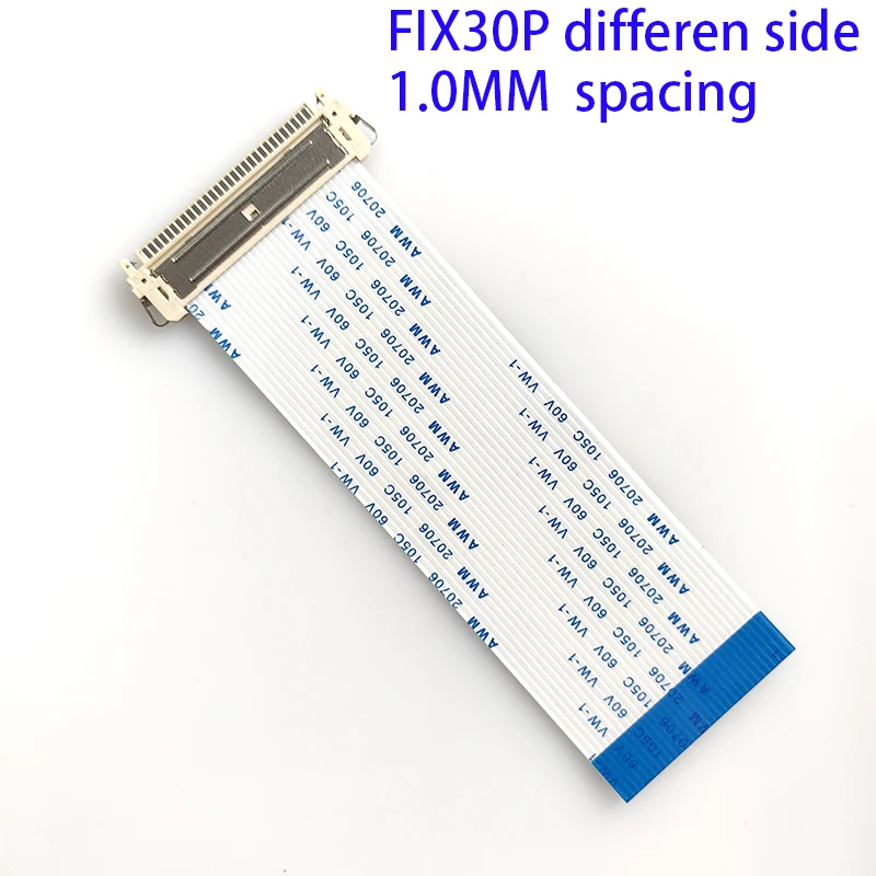 Flexible Flat Cable FFC Cable 30 Pin 1.0 Pitch Oppsite Direction With Connector For TTL LCD Monitor Length selectable