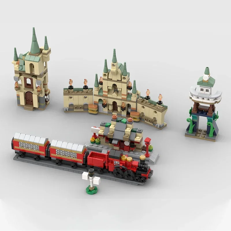 미니 스트리트 뷰 컬렉션 크리스마스 마법 학교 영화 모델 기술 블록 선물 MOC 빌딩 브릭 장난감 DIY 조립