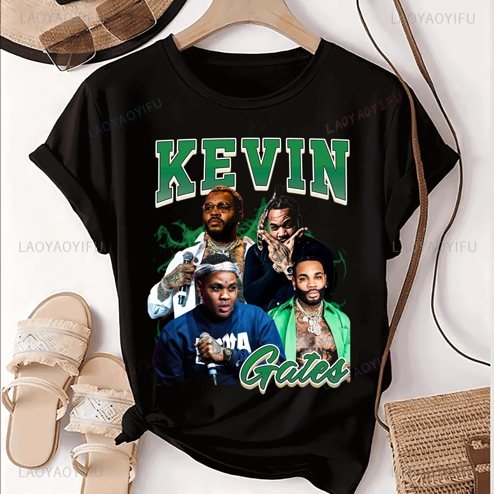 Vintage Kevin Gates Rapper bedrukt T-shirt Top Kevin Gates Trend Harajuku korte mouwen Unisex shirt grafisch oversized T-shirt