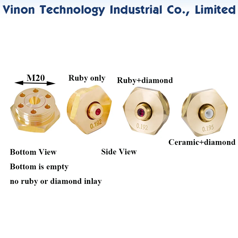 

Single side ruby inlay, ruby+diamond, ceramic+diamond Molybdenum Wire Guide for Wire Cutting Ø0.135mm, 0.155mm, 0.165mm, 0.175mm