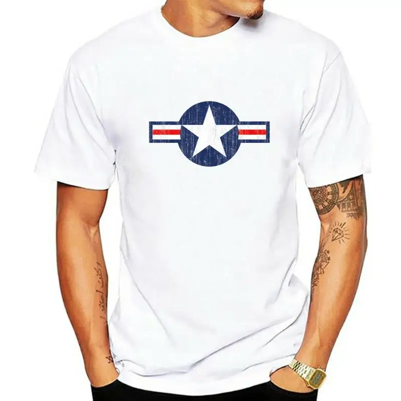 USAF Air Force Roundel Distressed Logo T Shirt men t shirt