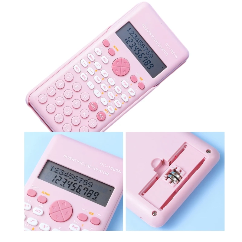 Scientific Calculator Two-Line Display Students Function Calculators and Portable for School and Business Office F19E