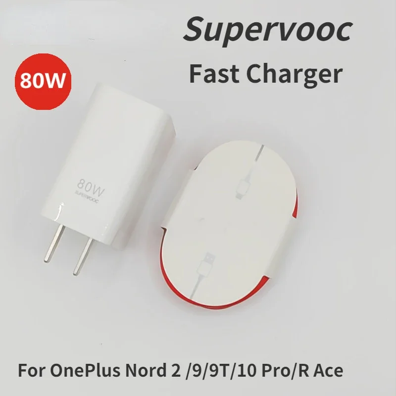 80W SuperVooc Charger for OnePlus Ace Usb C 80W Charge Power Adapter 1Plus One Plus 10 Pro 10 R 9T 9 Nord CE 2 Nord 2 Super Vooc