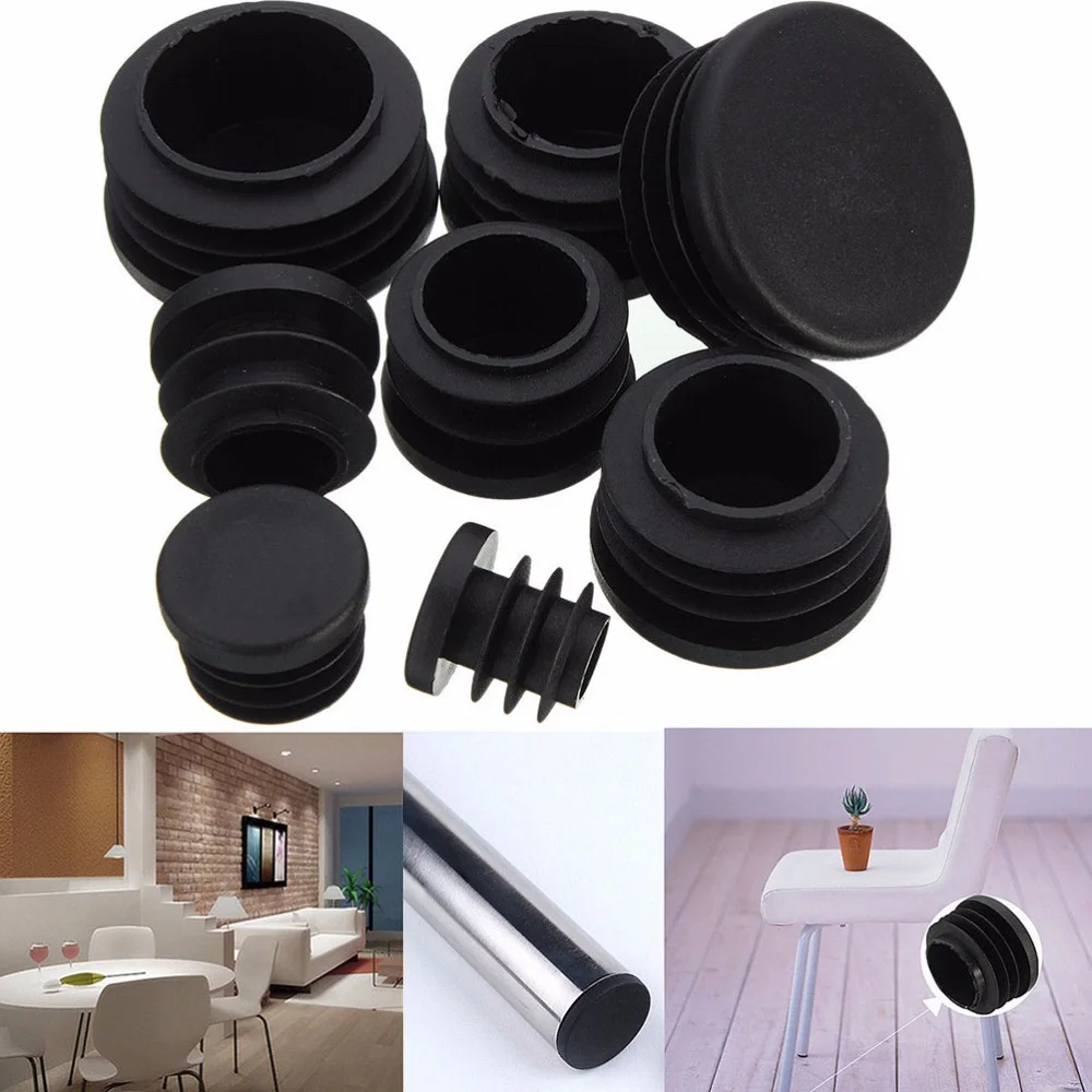 Round Plastic Home Bump Chair Pipe Tube Insert Plug Furniture Leg Plug Hole Cover Floor Protector