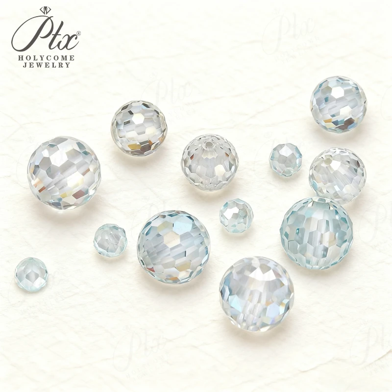 Lab Grown Moissanite Stone New DIY Hand-Spherical Beads Black White Blue Perforated Earth Facets Factory Sale for Jewelry Making