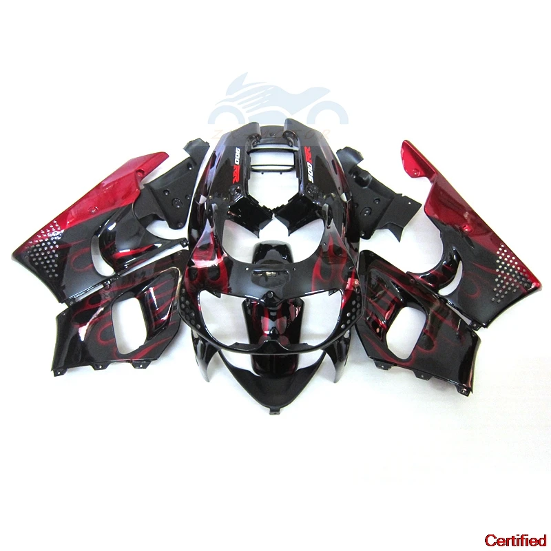 

New Red Flames Black Motorcycle Parts Fairing Kits For Honda CBR900RR CBR893RR 1996 1997 Fairings Set CBR 893 RR 96 97 43