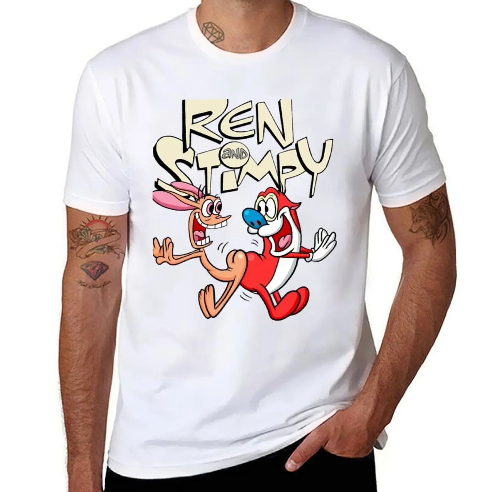 

Ren and Stimpy T-Shirt cotton t shirts man 100% man t shirt heavy cotton T-Shirt