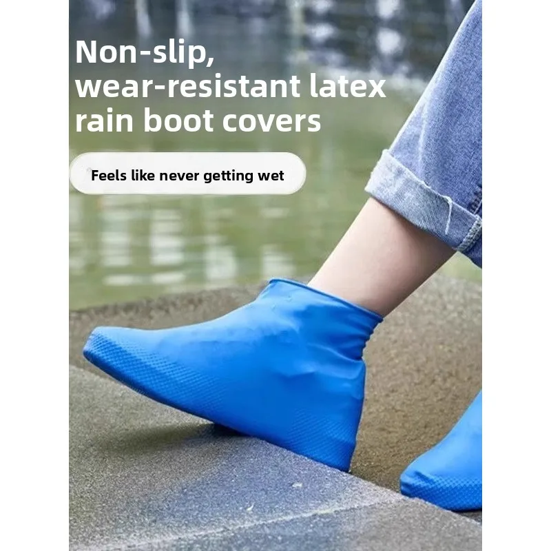 

Thickened Waterproof Latex Silicone Shoe Covers Anti-Slip Outdoor Rain Boot Covers for Men And Women Fly Blue Valley Brand