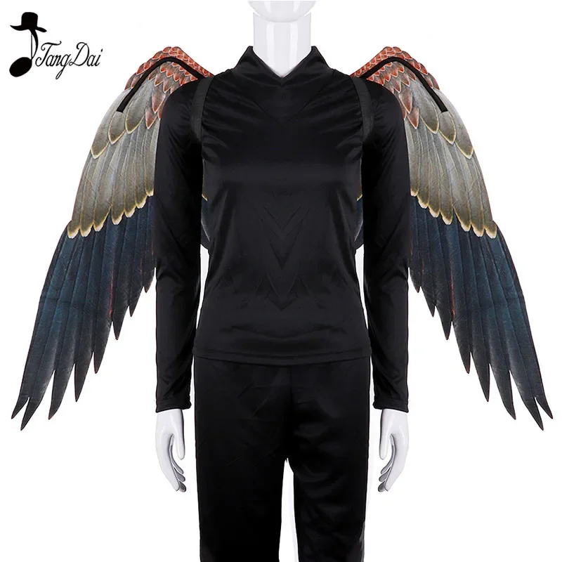 Burningman Festival Adult Japanese Game Onmyoji Cosplay Costume Tengu Bird Carnival Costume Big eagle Wings IA1016