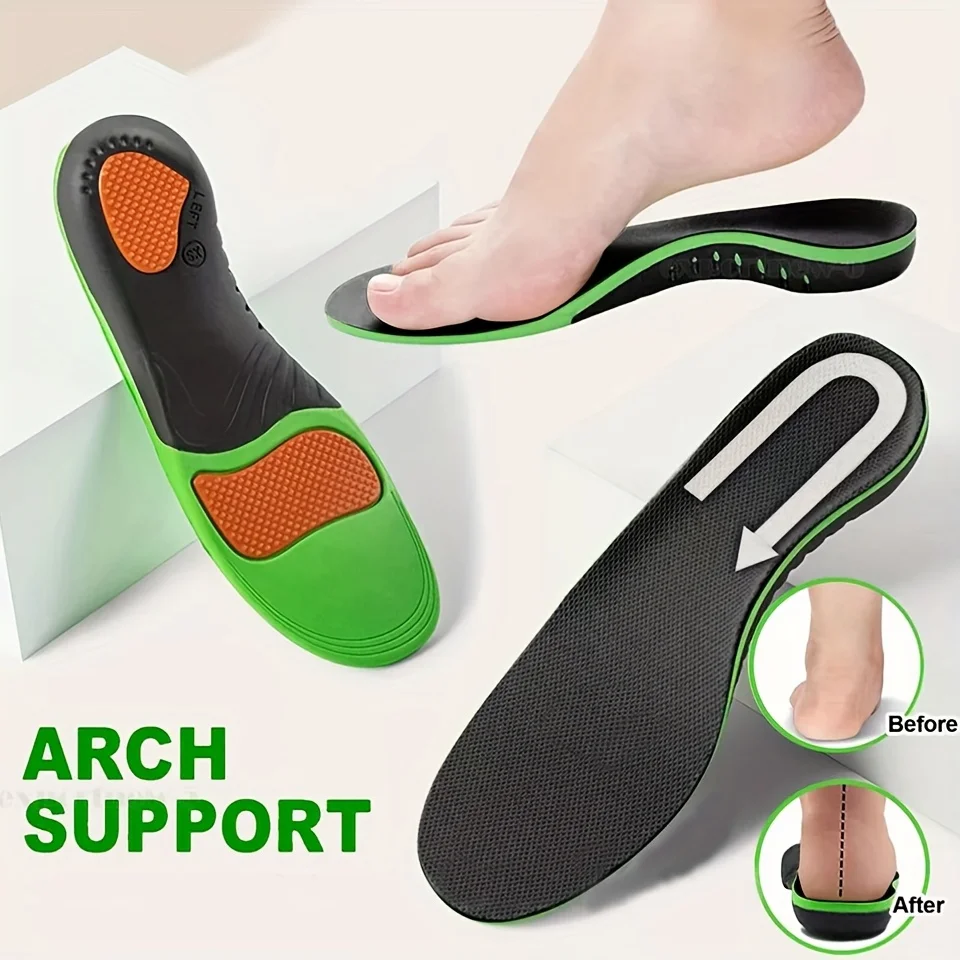 Plantillas de soporte para arco, deportes, absorción de impacto, elásticas, resistentes al desgaste, plantillas ortopédicas para pies planos, almohadilla para pies