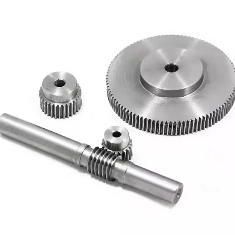 1pcs 1 Modulus 60 Teeth Reducer Worm Gear Process Hole And 1M Worm Rod Transmission Ratio 1:60 45# Steel For CNC Parts