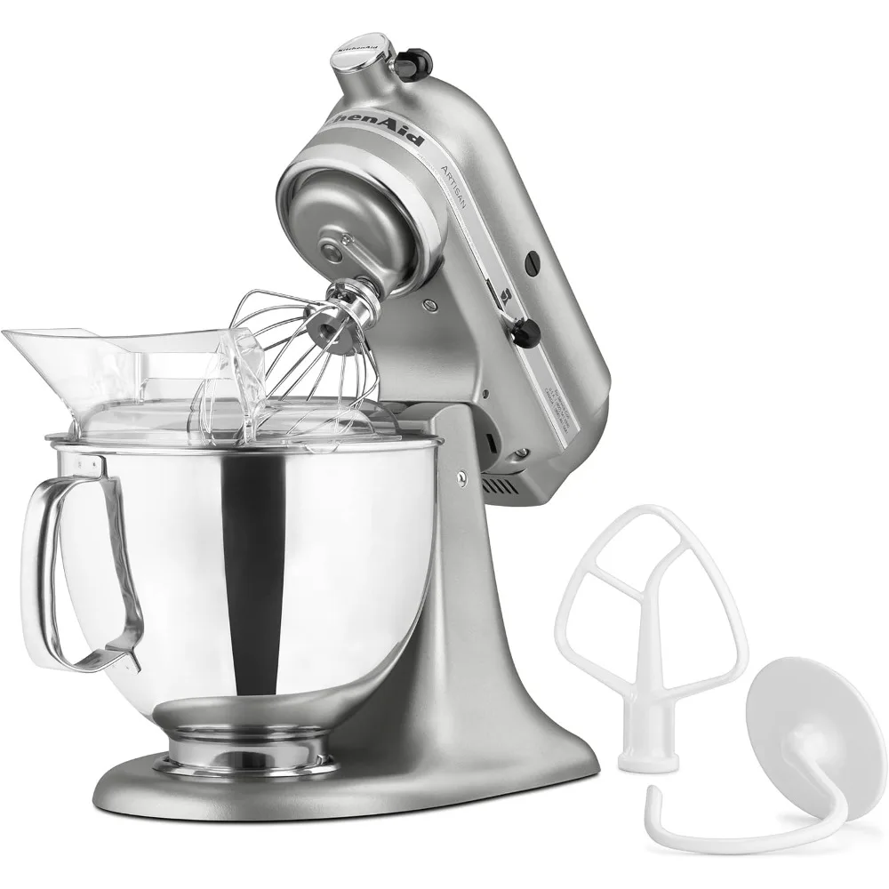 Artisan Series 5 Quart Tilt Head Stand Mixer with Pouring Shield KSM150PS, Contour Silver