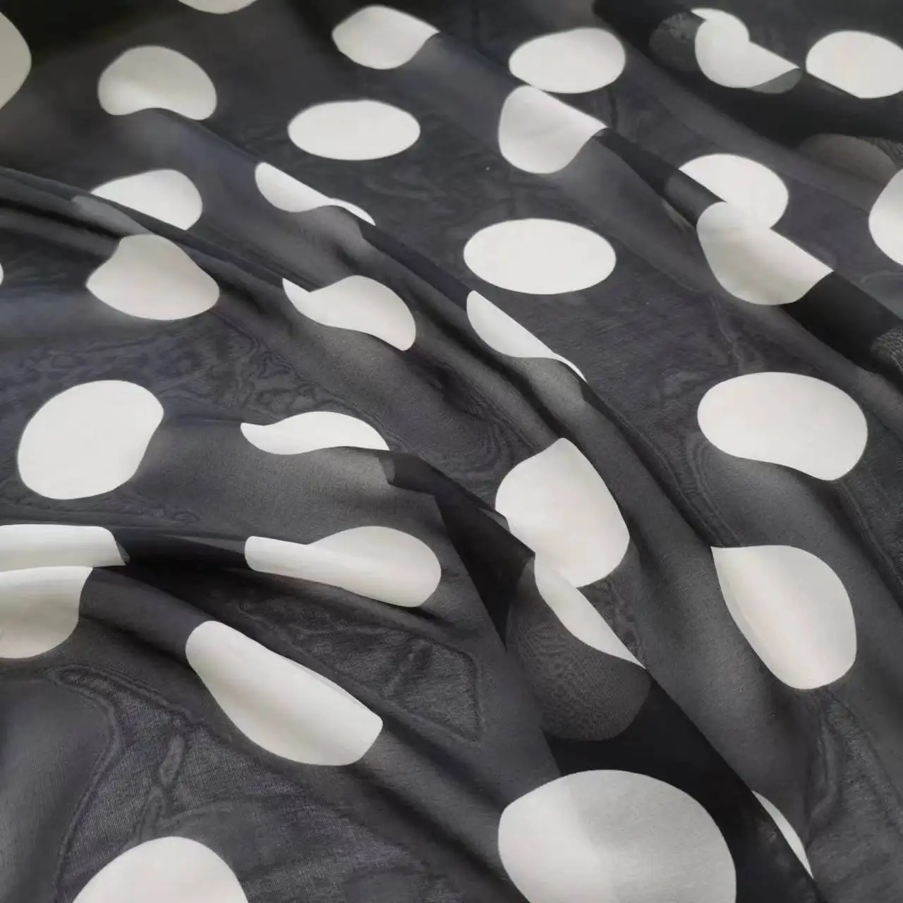 Floral Pure Silk Chiffon Thin Fabric Width 135cm Soft 6mm Dress Scarf DIY Sewing Material