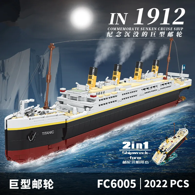

2022 шт. Роскошная модель строительных блоков Ocean Liner, детальная сборная игрушка круизного корабля, декор стола на День святого Валентина, подарок