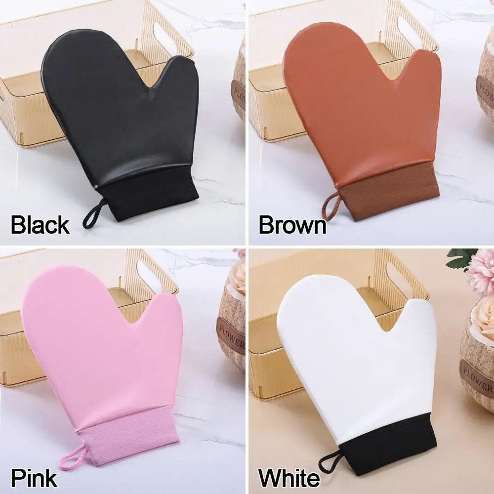 Leather Self-Tanning Mitt Reusable Washable Body Lotion Glove Sunless Fake Tan Double-Sided Tanning Glove Body Face Application