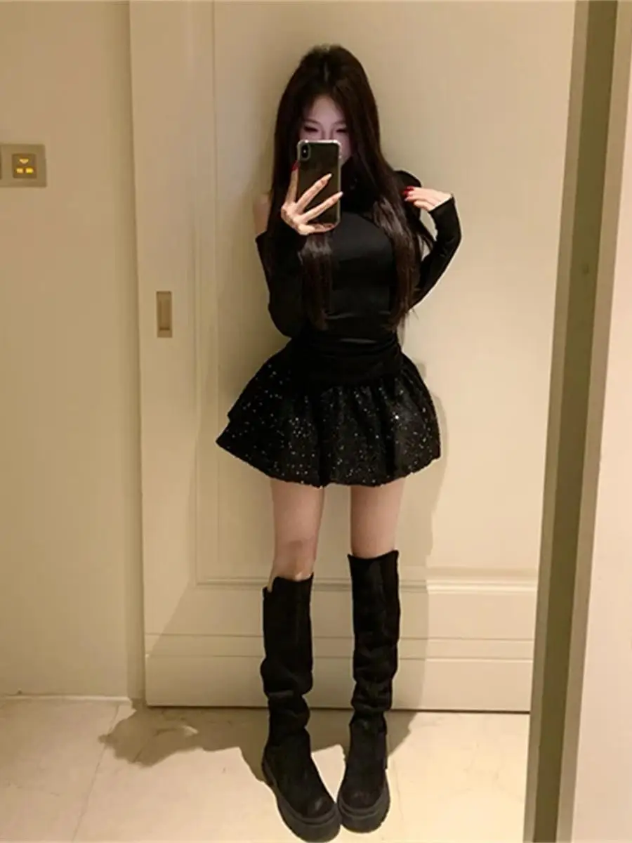 Vestidos de manga comprida feminino borgonha outono inverno lã fuzzy laço em camadas retalhos cintura apertada ajuste regular estilo academia