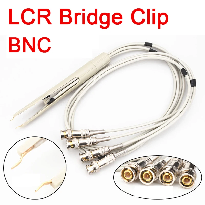 Universal SMD bridge test Clip cable / Digital Bridge LCR SMD Tweezer wire / BNC for ESR Meter Capacitor Inductance