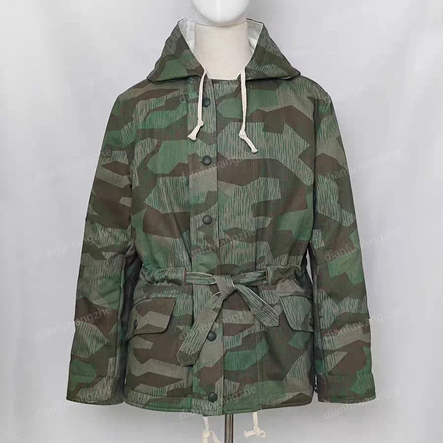 German Splinter Camouflage Reversible Cotton Padded Jacket WH Splittertarnmuster Warm Cold-resistant Can be worn on both sides