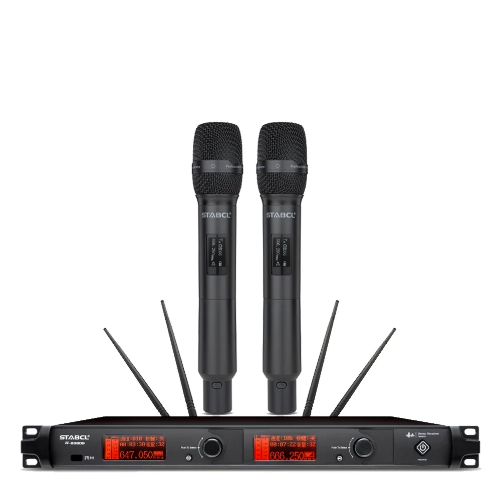 

ST-9380S 2 channel wireless microphone professional stage performance cordless church mic uhf wireless microphone