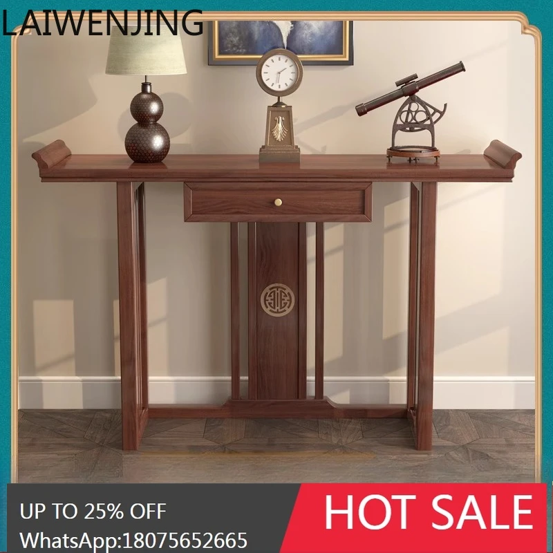 new Chinese style wall strip case corridor end cabinet solid wood entrance entrance platform