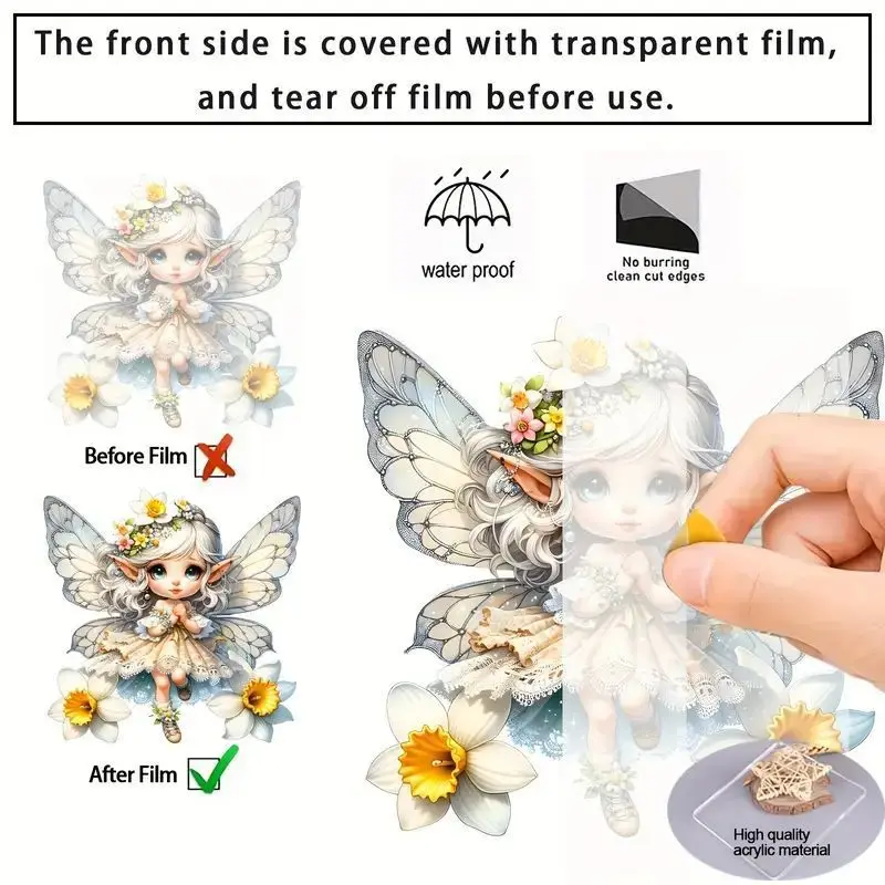 Acrylic Small Fresh Pendant Keychain 2d Cute Rearview Mirror Decoration Unique Cartoon Charms for Ker Decoration