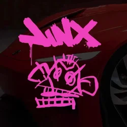 League of Legends Jinx Adesivos, Explosivo Macaco Foguete Lançador, Jogo Laser, Papelaria Adesivos, Decalques Refletivos para Laptop, Carro Brinquedos, 18cm