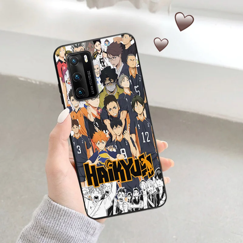 Matte Soft Phone Case for Honor X7b X8b X9b X6 X6a 90 70 Magic5 X8a Anime Haikyuu Hinata Huawei P40 P30 P20 P Smart Black Cover