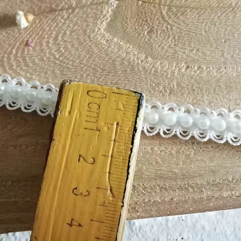 1 Meter Elegant and Lovely White Pearl Inlaid Lace Clothing Accessories Collar and Cuff Decoration Do It Yourself Materials