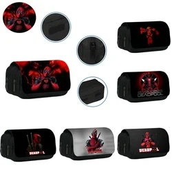 Deadpool Marvel Disney Accessories Pencil Case Anime Figure Bag Large Capacity Double Layer Stationery Storage School Supplies