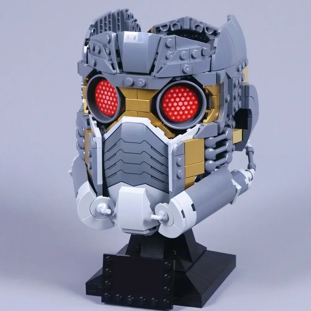 Miniso Marvel Star-Lord Avengers Guardians Galaxy Helmet Heroes Model Building Blocks Bricks Boys Toys Gifts