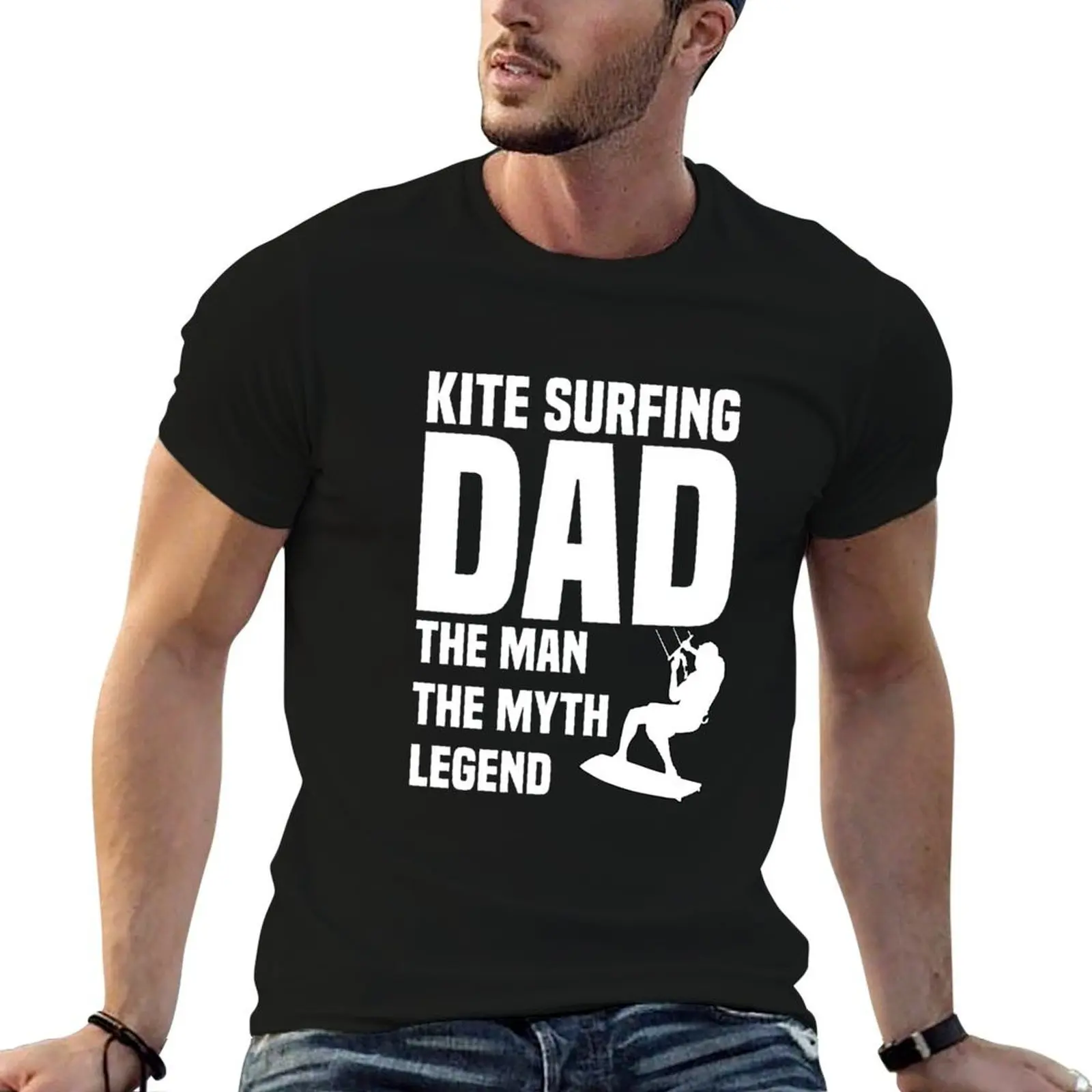 

Kitesurfing Father Gift Father's Day Kiten T-Shirt funny t shirts cotton anime t shirts for man T-Shirt