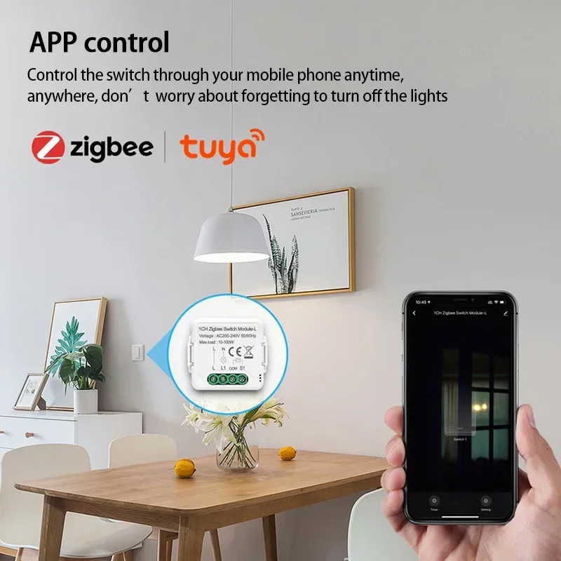 Tuya Zigbee 3.0 Smart Switch 3Gang No Neutral Wire Support 2 Way Control APP DIY Timing Breaker Works With Alexa Google Home