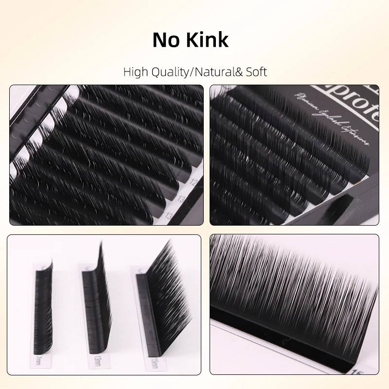 B/L/M Curl Falsche Wimpernverlängerung Faux Mink Lash Einzelwimpern Mattschwarz 8–15 mm gemischte weiche M/L-Form Make-up-Wimpern – Detail 6