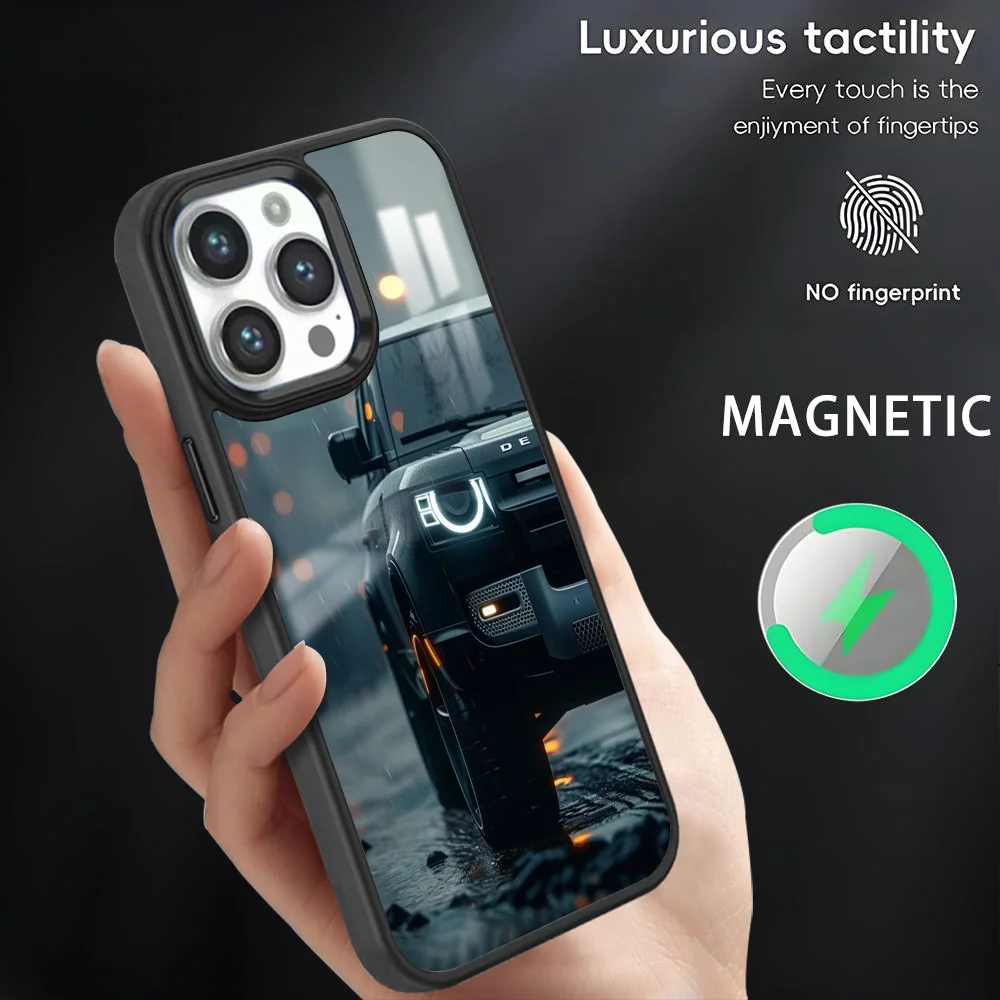 Luxury Supercar land-R-rover Phone Case For iPhone 16 15 14 13 12 11 Pro Max Plus Mini Magnetic Magsafe Wireless Charging Cover