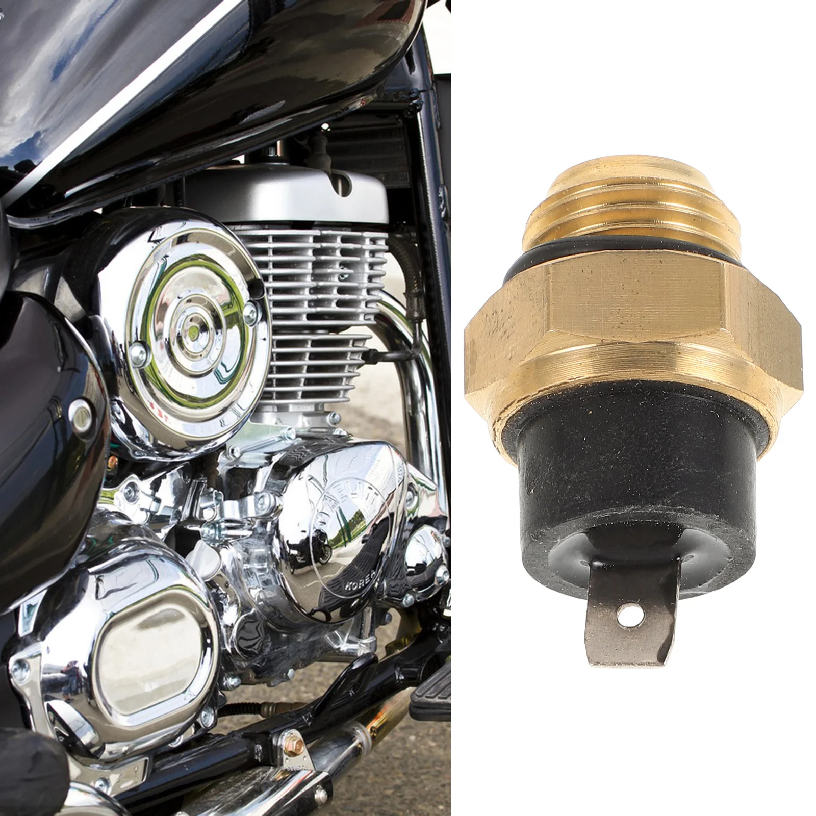 

Motorcycle Radiator Fan Temperature Switch Metal Thermostat Fan Switch Radiator Cooling System Repair Part Motorbikes Supplies