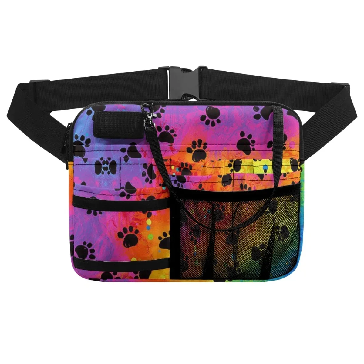 Fashion Colorful Dog Paw Designer Waist Bag Women Medical Staff Universal Fanny Pack Emergency Supplies Storage Nursing Hip Bags