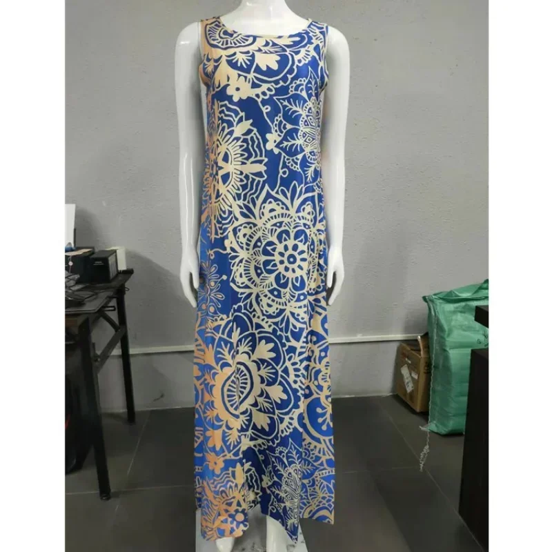 Vestido largo de verano Para Mujer, ropa elegante, holgada, sin mangas, con estampado a la moda, informal, Y2k